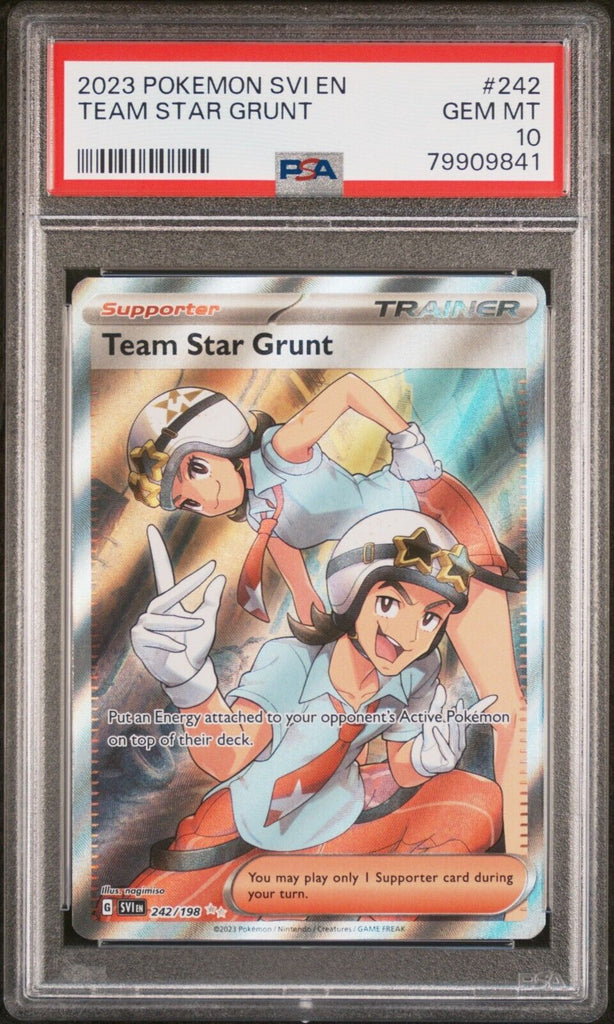 242 198 pokemon card PSA 10 Team Star Grunt 2023 Pokemon Scarlet & Violet English #242 GEM