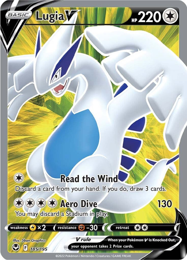 Lugia V (185/195) [Sword &amp; Shield: Silver Tempest] Near Mint Holofoil