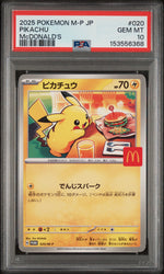2025 POKEMON JAPANESE M-P PROMO #020 PIKACHU McDONALD'S PSA 10