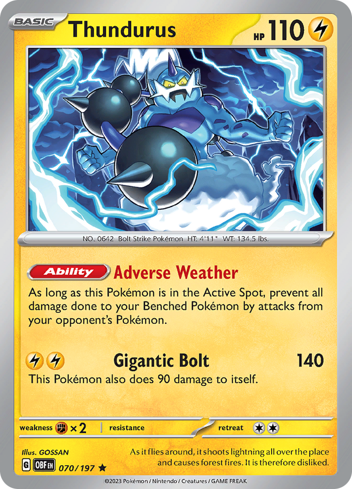 Thundurus (070/197) [Scarlet & Violet: Obsidian Flames]