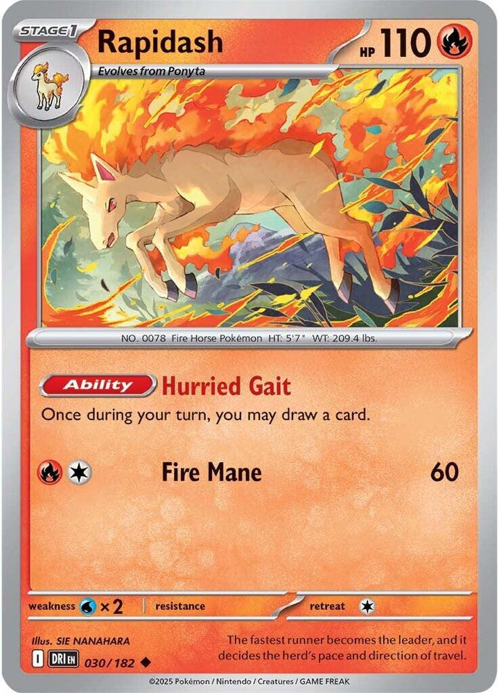 Rapidash (030/182) [Scarlet &amp; Violet: Destined Rivals] Near Mint Reverse Ho