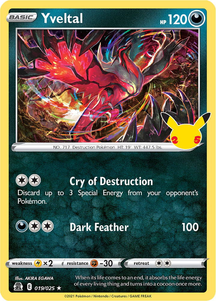 Yveltal (019/025) [Celebrations: 25th Anniversary] Near Mint Holofoil