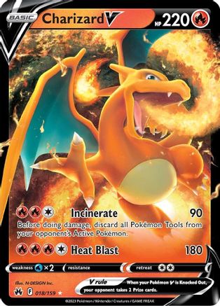 Charizard V 018/159 Ultra Rare Crown Zenith Pokemon TCG - NM/M