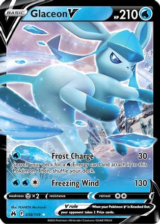 Glaceon V 038/159 Ultra Rare Crown Zenith Pokemon TCG - NM/M