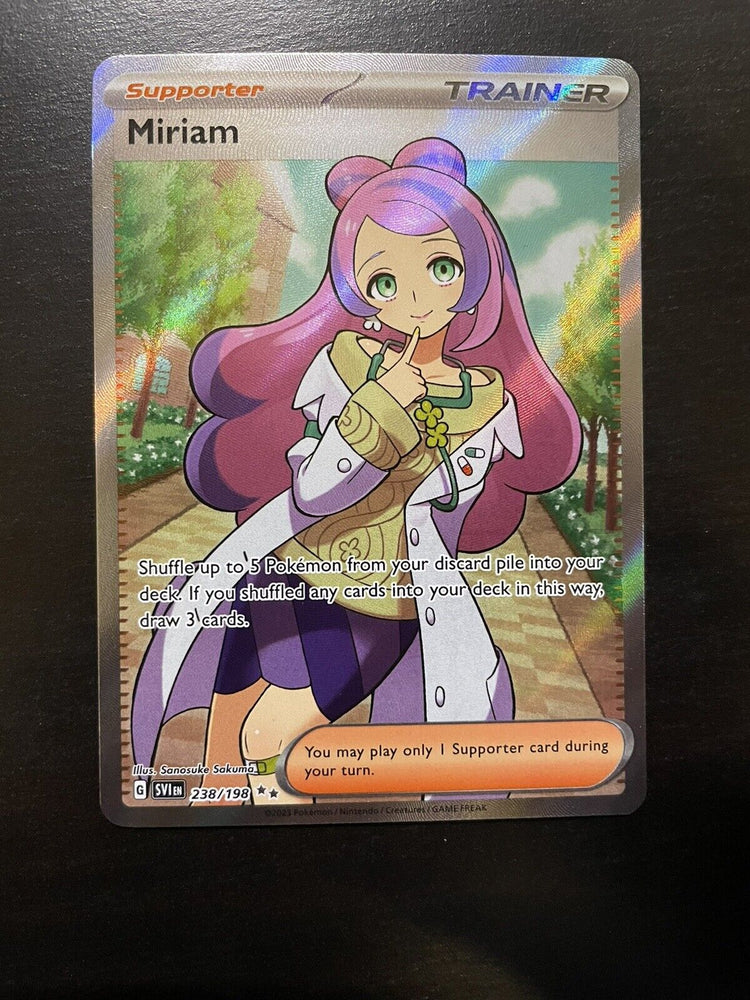 Pokmon TCG Miriam Scarlet & Violet Base Set 238/198 Holo Ultra Rare Pokmon TCG Miriam Scarlet & Violet Base Set 238/198 Holo Ultra Rare