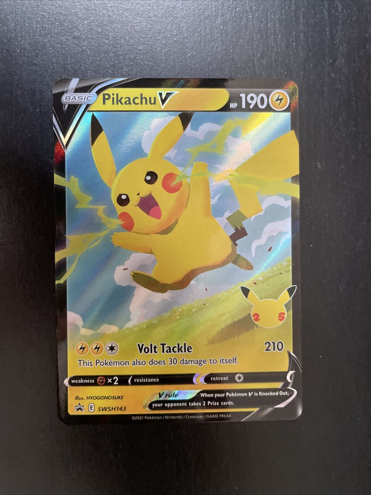 Pokemon- Pikachu V SWSH143- Ultra Rare Black Star Promo 2021- NM