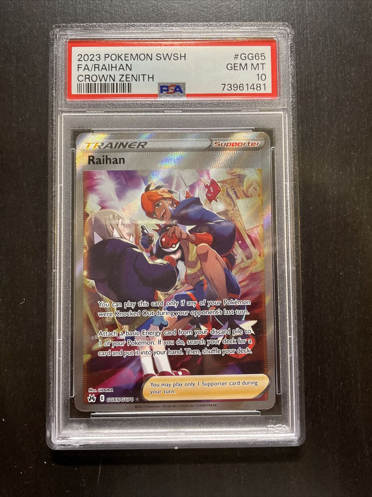 2023 Pokemon Sword and Shield Crown Zenith GG65 Full Art/Raihan PSA 10