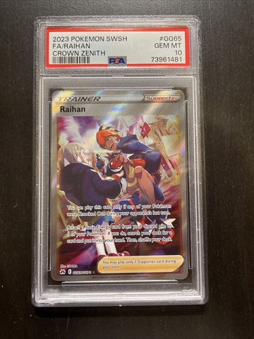 2023 Pokemon Sword and Shield Crown Zenith GG65 Full Art/Raihan PSA 10