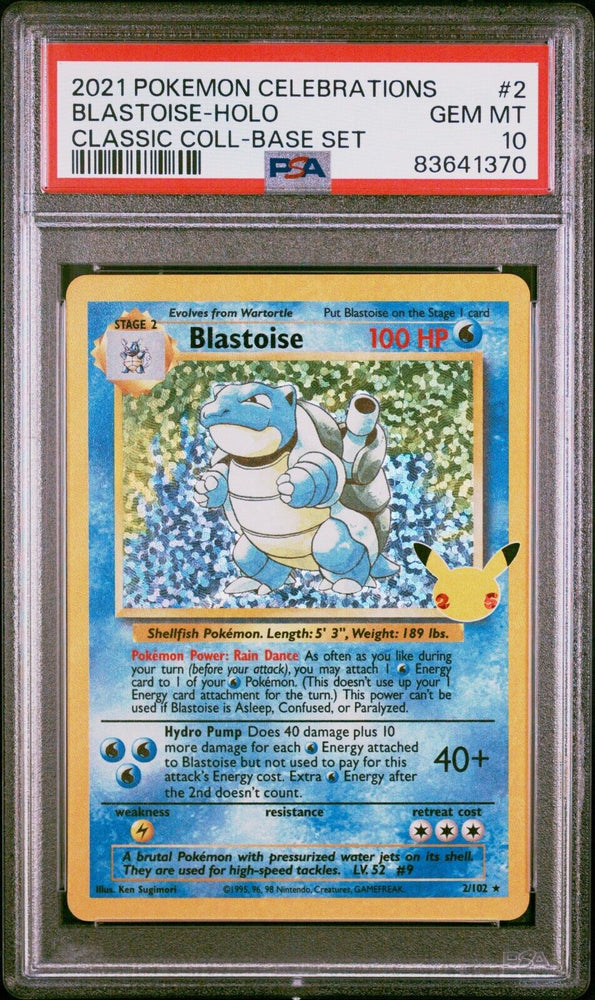 Pokemon Celebrations Blastoise 2/102 - Holo Rare (Classic Collection) PSA 10