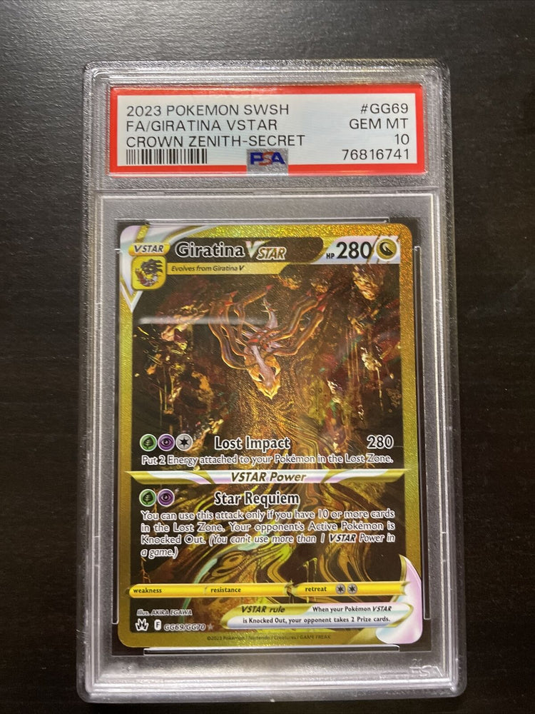 POKEMON CROWN ZENITH - FULL ART GIRATINA VSTAR GOLD SECRET RARE #GG69 PSA 10