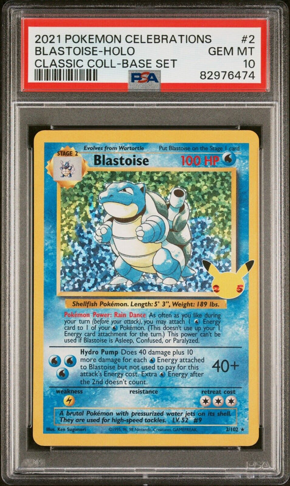 Pokemon Celebrations Blastoise 2/102 - Holo Rare (Classic Collection) PSA 10