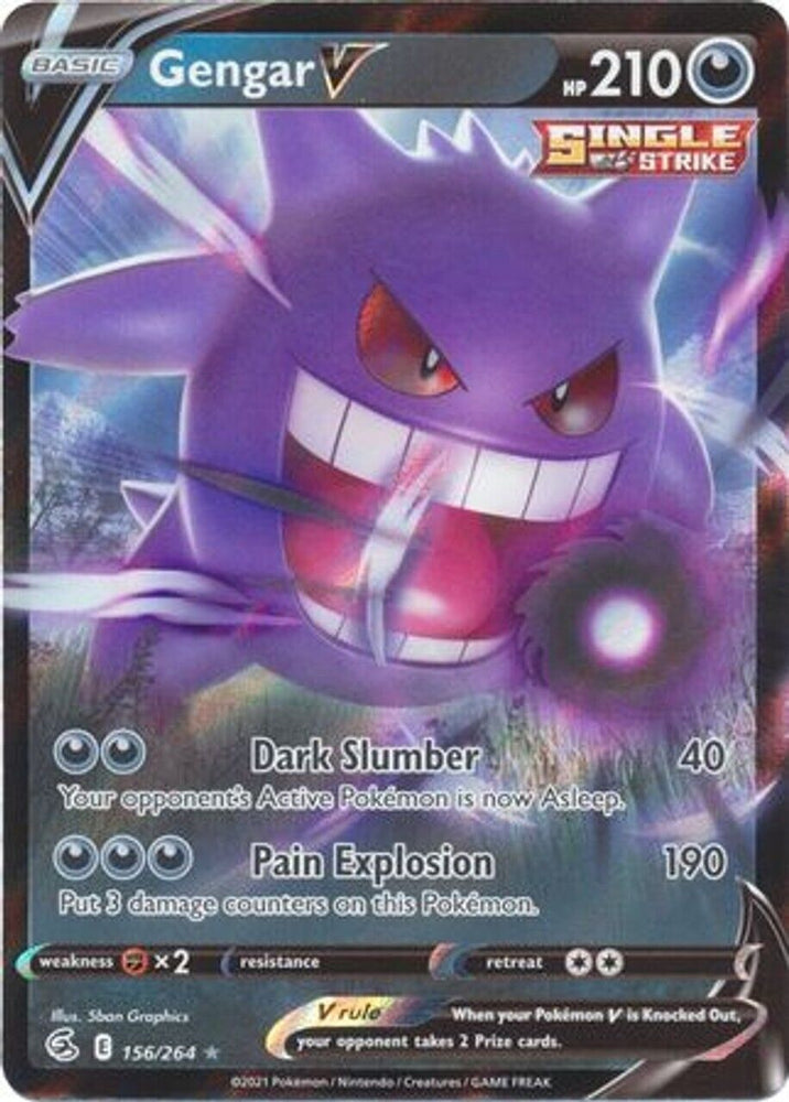 Pokémon TCG Gengar V Fusion Strike 156/264 Holo Ultra Rare NM