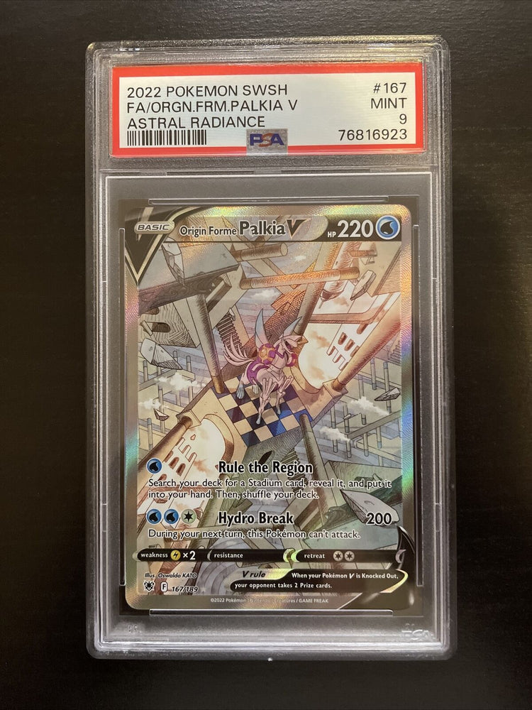 PSA 9 ORIGIN FORME PALKIA V ALT ART 167/189 Pokemon Astral Radiance