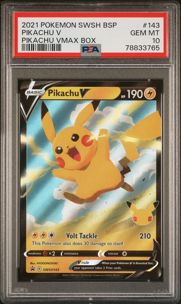 PSA 10 Pikachu V SWSH 143 Black Star Promo Holo Pokémon