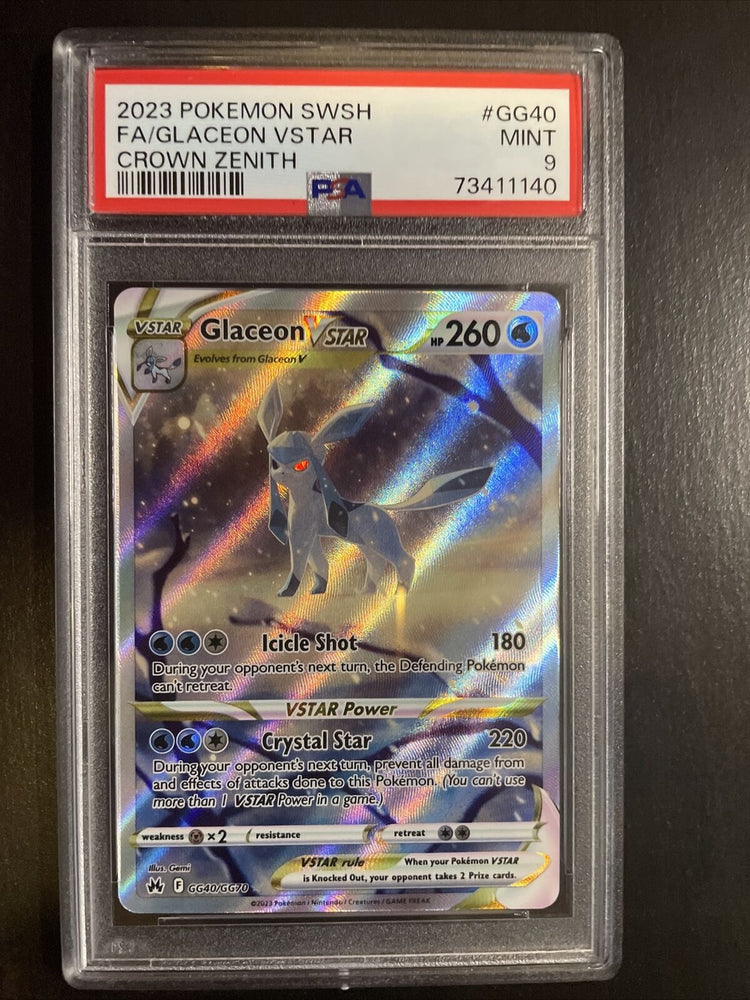 2023 Pokemon SWSH Glaceon VSTAR GG40 Crown Zenith PSA 9