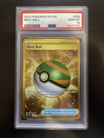 2023 Nest Ball 255/198 Scarlet & Violet Gold Hyper Rare PSA 10 GEM MT Pokemon