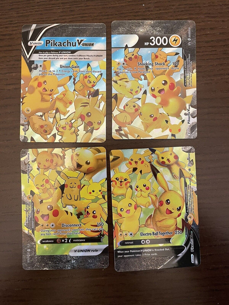 Pikachu V-Union SWSH139, 140, 141, 142 Complete Set Black Star Promo NM/M