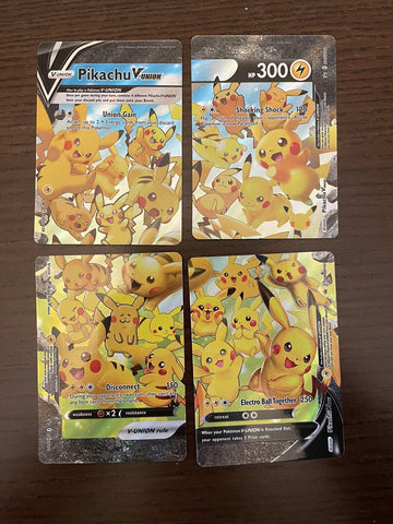 Pikachu V-Union SWSH139, 140, 141, 142 Complete Set Black Star Promo NM/M
