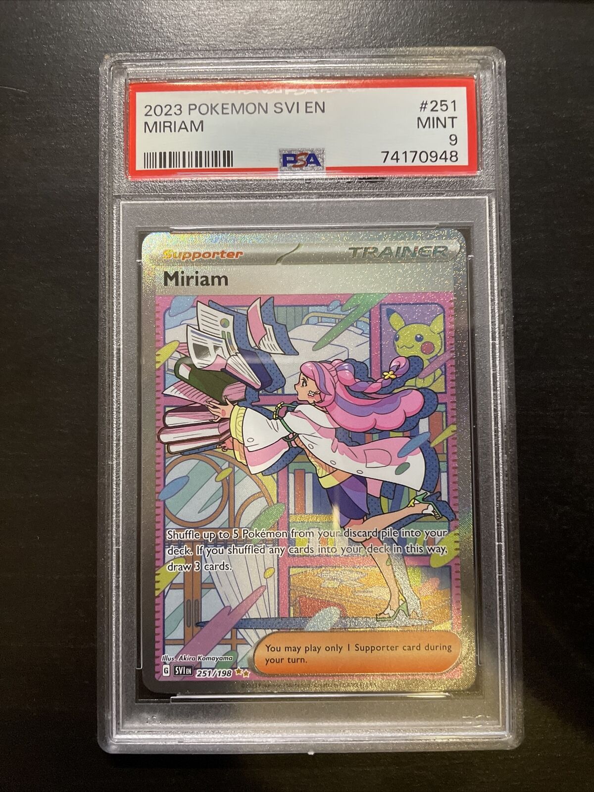 miriam pokemon card 251 198 2023 Miriam 251/198 Scarlet & Violet Special Illustration Rare PSA 9 P