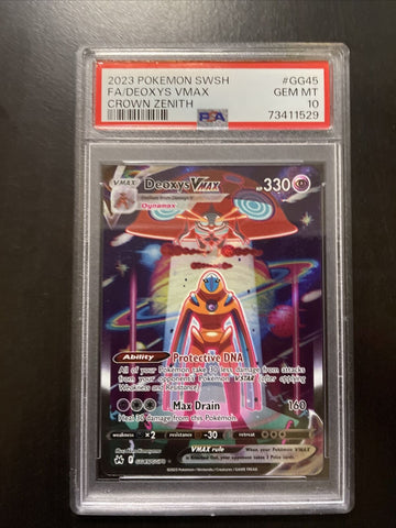 2023 Pokémon SWSH Crown Zenith GG45/GG70 Full Art Deoxys Vmax PSA 10 GEM MINT