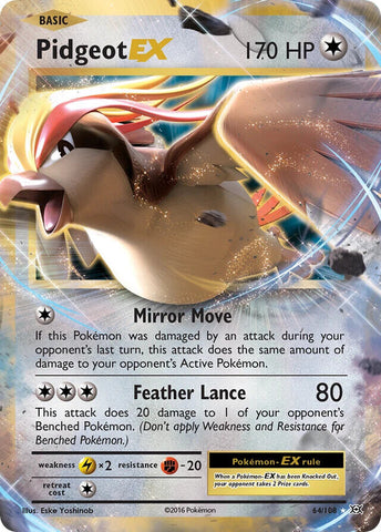 Pidgeot EX - 64/108 - Pokemon Evolutions XY Ultra Rare Card NM