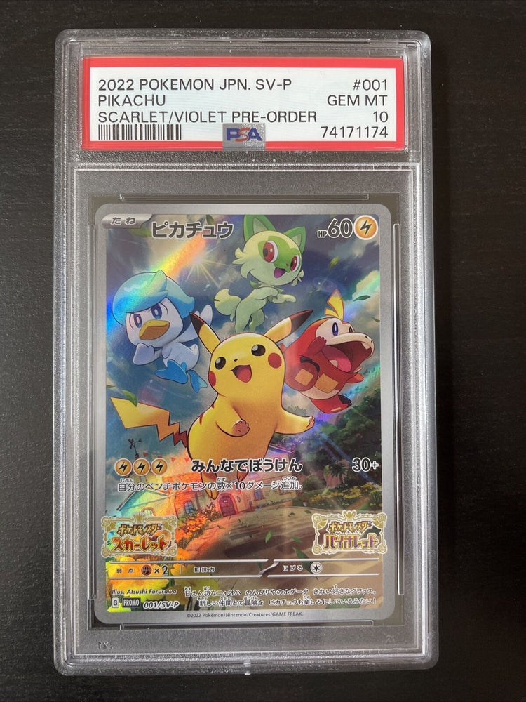 Pokemon Scarlet Violet Japanese Promo: Pikachu 001/SV-P - PSA 10