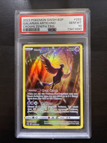 2023 Pokemon SWSH BSP Crown Zenith Tins Galarian Articuno #282 PSA 10 Gem Mint