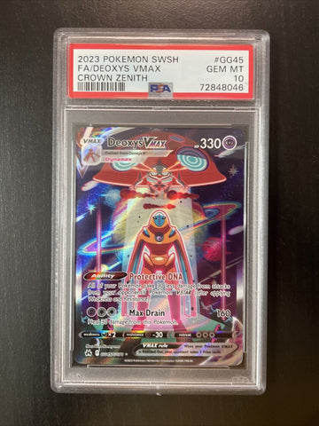 2023 Pokémon SWSH Crown Zenith GG45/GG70 Full Art Deoxys Vmax PSA 10 GEM MINT