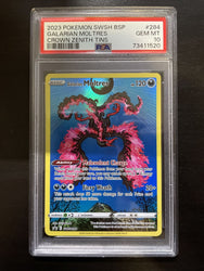2023 Pokemon SWSH BSP Crown Zenith Tins Galarian Moltres #284 PSA 10 Gem Min