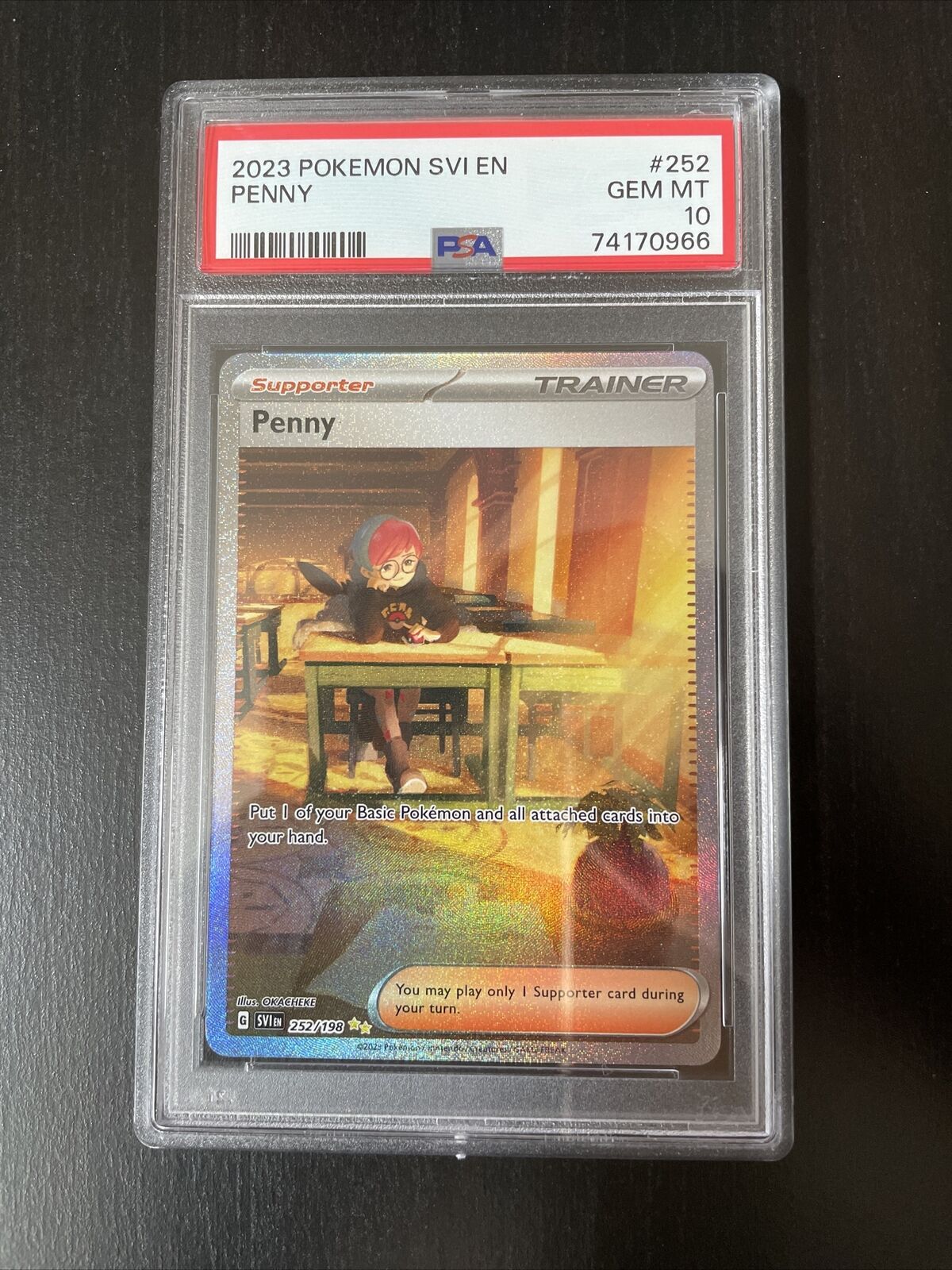 Penny 252/198 PSA 10 Scarlet Violet SV1 Special Illustration Rare Poke
