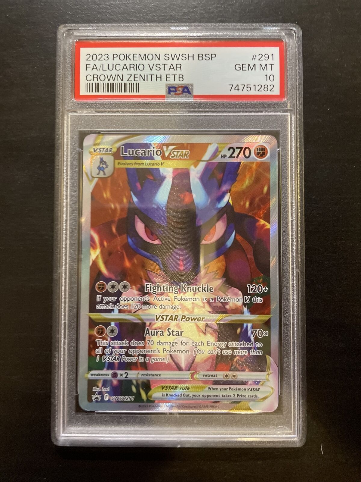 PSA 10 Lucario VStar SWSH291 Crown Zenith Pokemon Card PSA 10 Lucario VStar SWSH291 Crown Zenith Pokemon Card