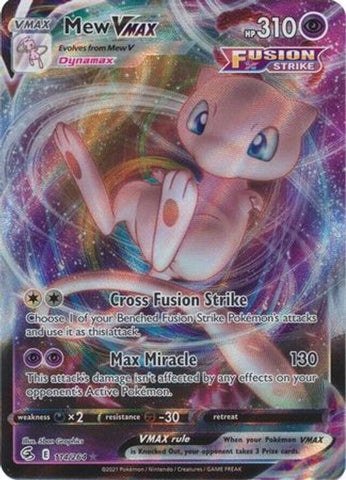 Mew VMAX 114/264 Fusion Strike Full Art Rare Pokemon Card NM