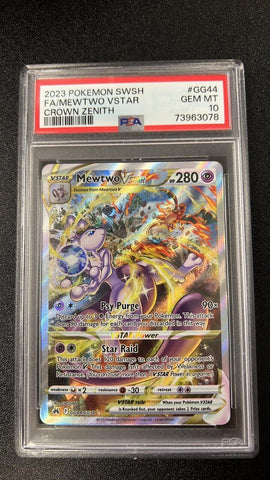 2023 Pokémon SWSH Crown Zenith GG44/GG70 Full Art Mewtwo Vstar PSA 10 GEM MINT!!