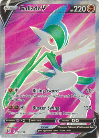 Gallade V - 181/196 - Pokemon Lost Origins Sword Shield Full Art Ultra Rare NM