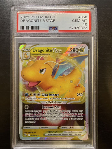 2022 POKEMON GO DRAGONITE VSTAR #50 PSA 10 GEM!!