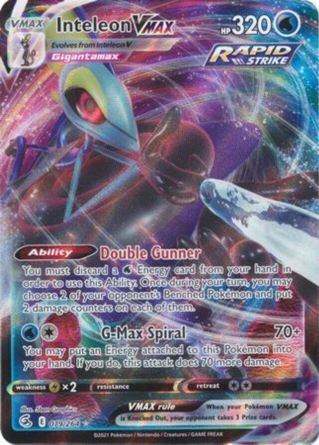 Pokemon Fusion Strike Inteleon Vmax 79/264 Full Art NM/Mint
