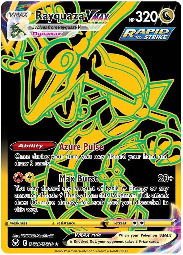 Pokémon TCG Rayquaza VMAX TG29/TG30 Gold Full Art Silver Tempest NM/M