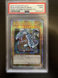 YUGIOH - PSA 9 - BLUE-EYES WHITE DRAGON - LC01-EN004 - LEGENDARY C. ERROR