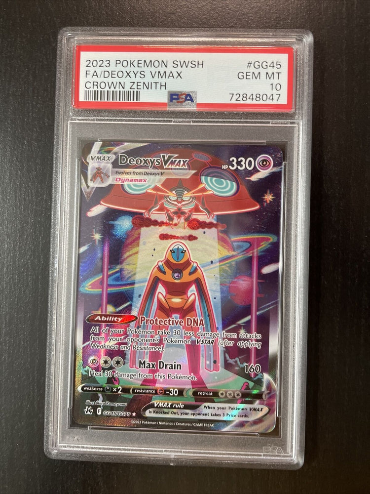 2023 Pokémon SWSH Crown Zenith GG45/GG70 Full Art Deoxys Vmax PSA 10 GEM MINT