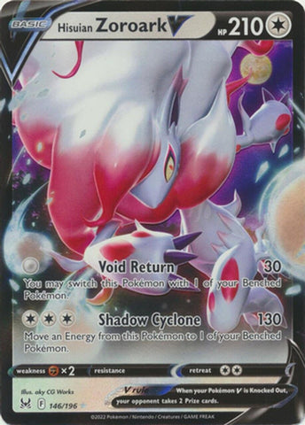 Hisuian Zoroark V Ultra Rare 146/196 - Pokémon Lost Origins - NM or Better