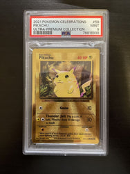 Pokemon Celebrations Ultra Premium Pikachu 58/102 Gold Metal Promo - PSA 9 MINT