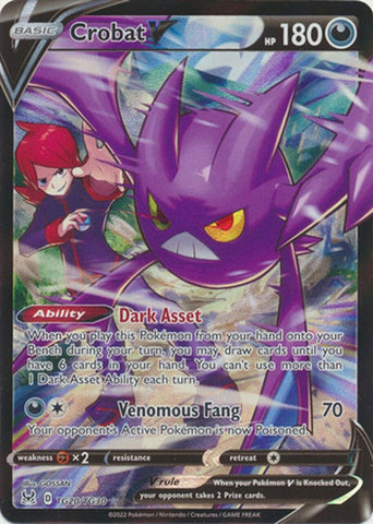 Crobat V - TG20/TG30 - Pokemon Lost Origins Trainer Gallery Ultra Rare Card NM