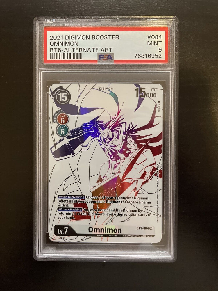 2021 Digimon Booster Double Diamond 084 Omnimon BT6 Alternate Art PSA 9