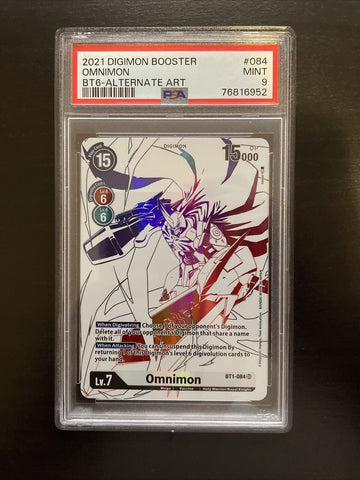 2021 Digimon Booster Double Diamond 084 Omnimon BT6 Alternate Art PSA 9