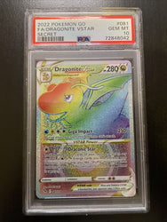 Pokemon Pokemon Go - DRAGONITE VSTAR - SECRET RARE - 081/078 - PSA 10