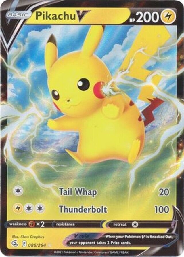 NM Pikachu V - 86/264 - Ultra Rare - Pokemon - FUSION STRIKE