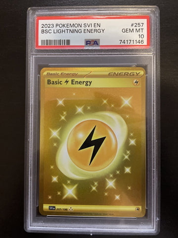 2023 Basic Lightning Energy 257/198 Scarlet & Violet Gold Hyper PSA 10 Pokemon