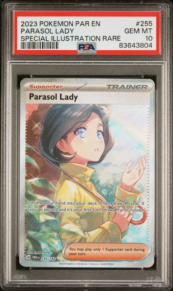 Pokemon Parasol Lady 255/182 Special Illustration Rare Paradox Rift PSA 10