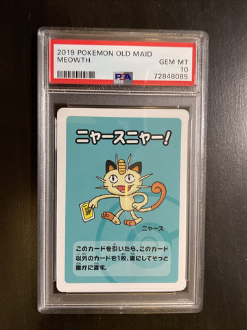Meowth PSA 10 GEM MINT Old Maid 2019 Pokemon Center Japanese Babanuki