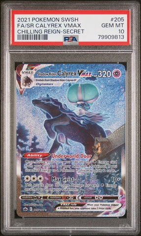 2021 Pokémon SWSH Chilling Reign Shadow Rider Calyrex VMAX 205/198 PSA 10 GEM MT